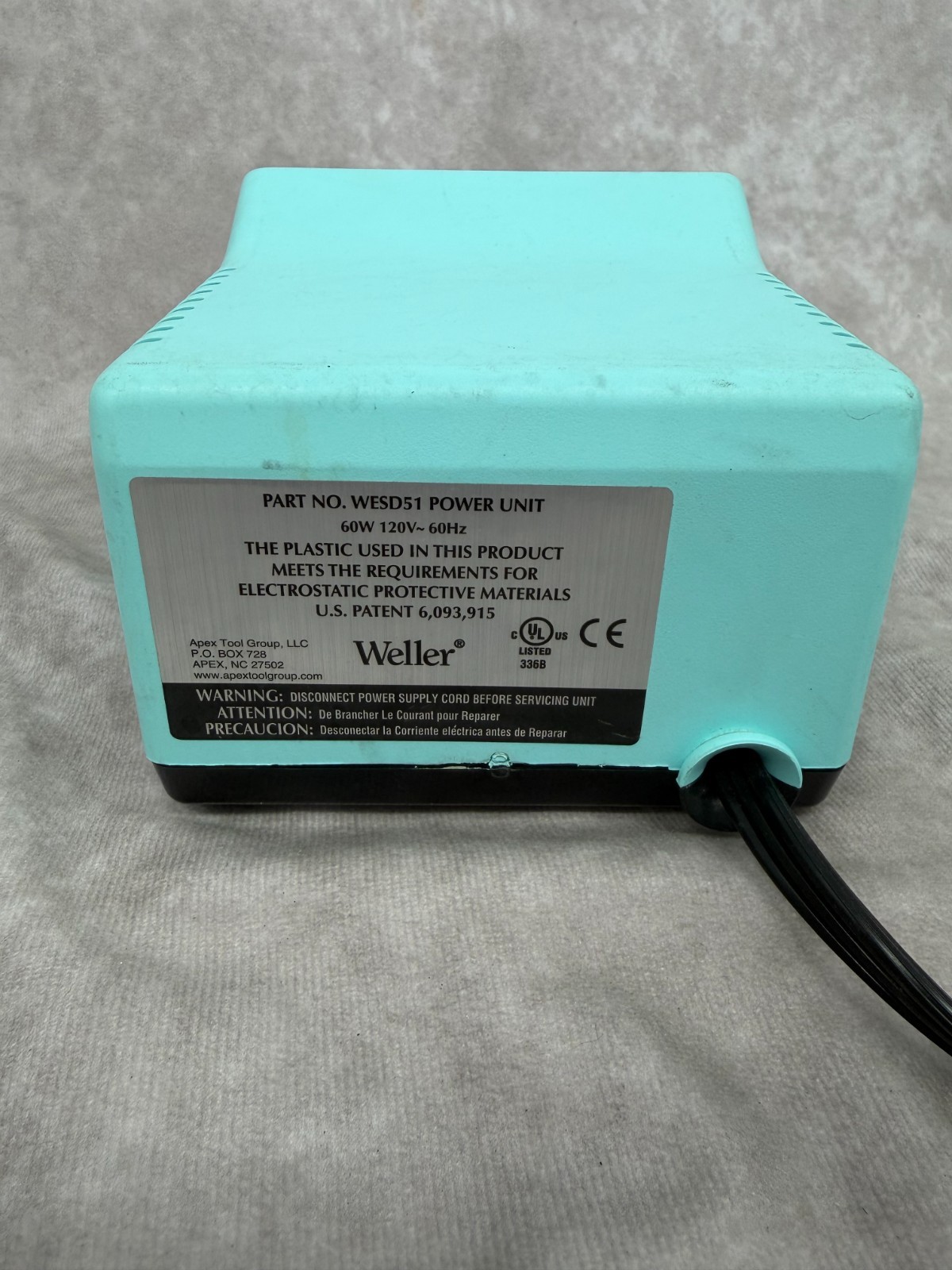 Weller WESD51 Digital Soldering Station PES51 Iron Wand & Stand 60W Tested