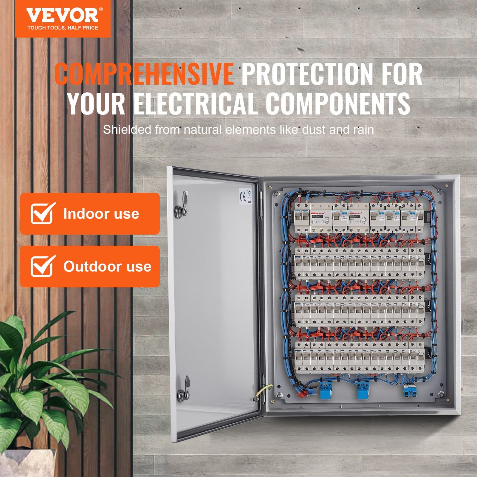 VEVOR 12» 16» 20″ 24» Stainless Steel Electrical Enclosure Junction Box IP66