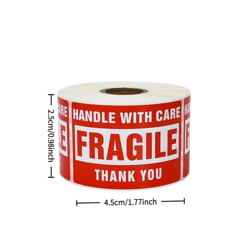 250 Fragile Warning Labels Roll Self Adhesive Shipping Packing Stickers Red Whit