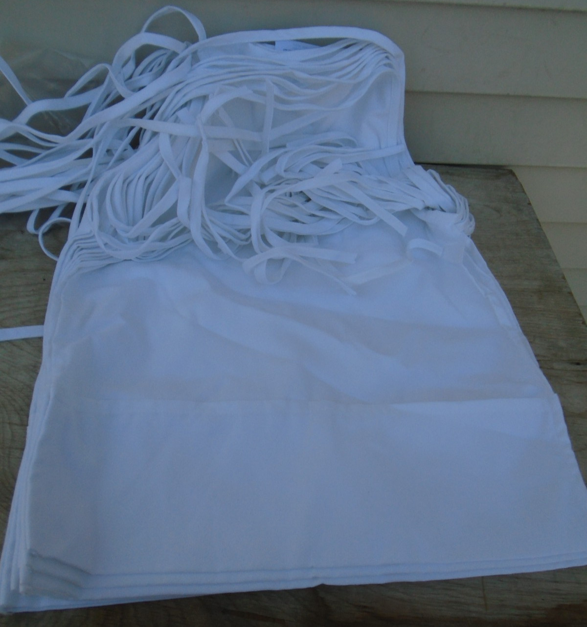 ( Lot of 10) Regent Kitchen Apron Unisex Solid White Cooking Medium Canvas