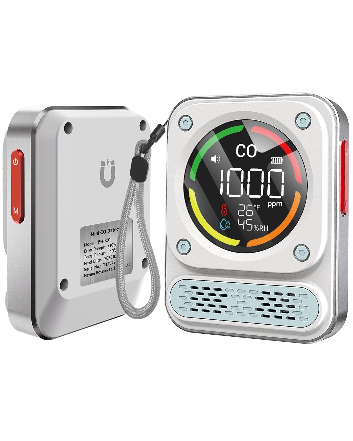 MOESAPU 3-In-1 Portable Carbon Monoxide Detector, 0-1000ppm CO Meter