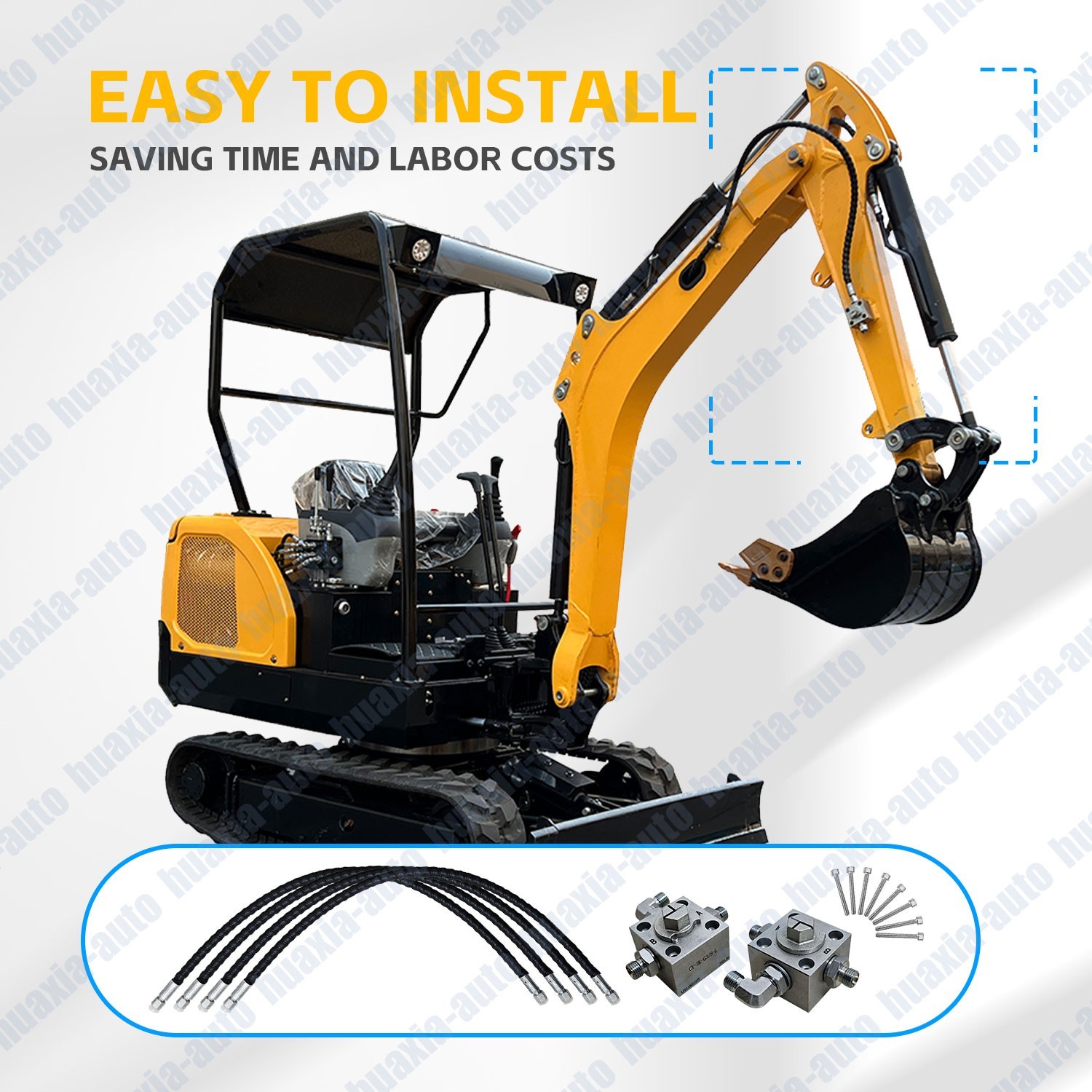 2 Three Way Diverter Valves Excavator for 1-2 ton Chinese Mini Excavator