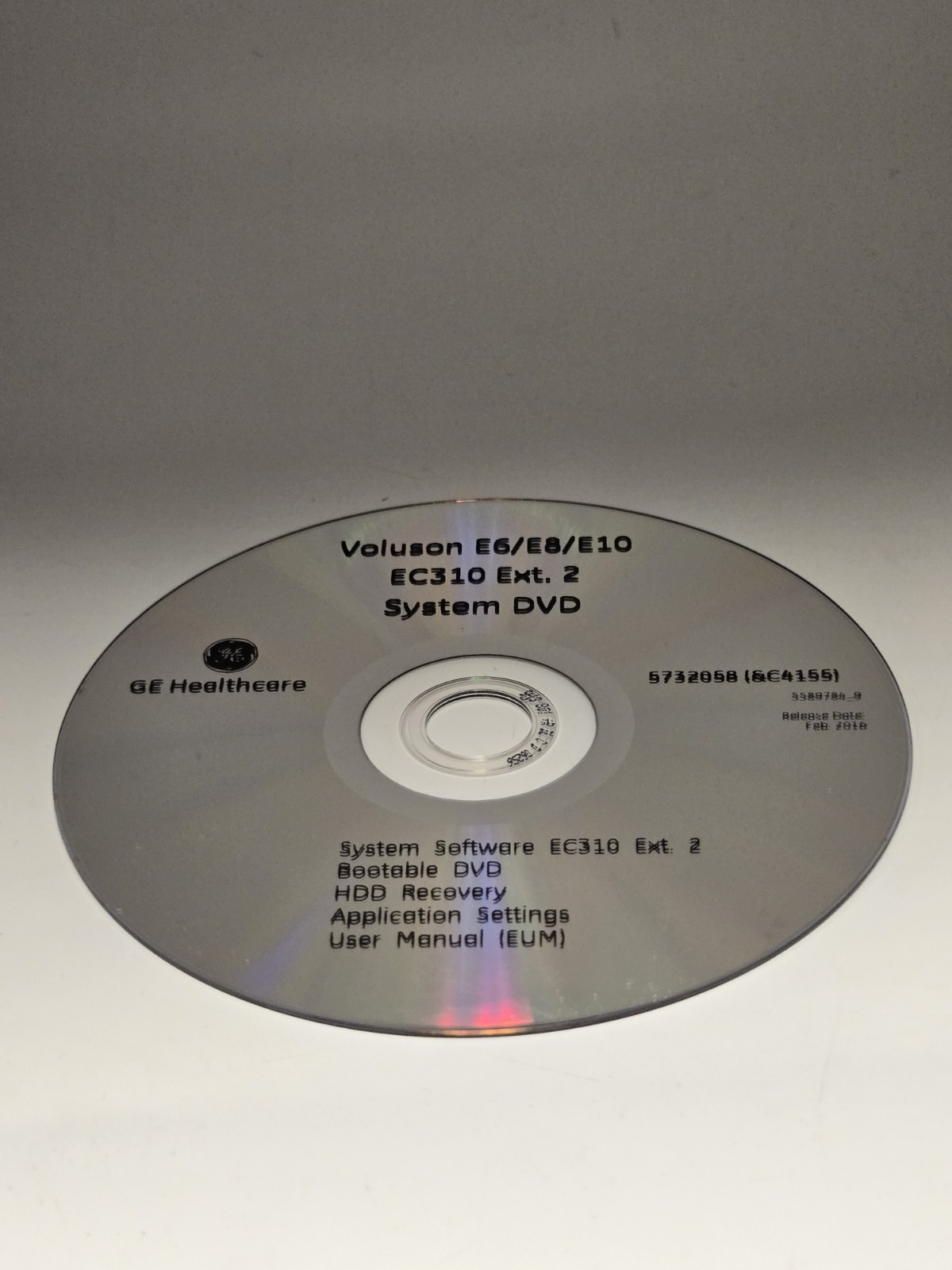 GE Voluson E10/E8/E6 EC310 EXT. 2 SYSTEM SOFTWARE