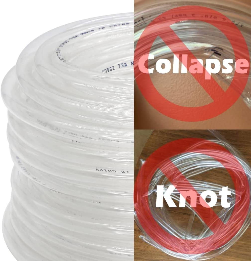 Durable 50ft Clear Vinyl Hose – UV Resistant, Easy to Install, Multi-Purpose Use