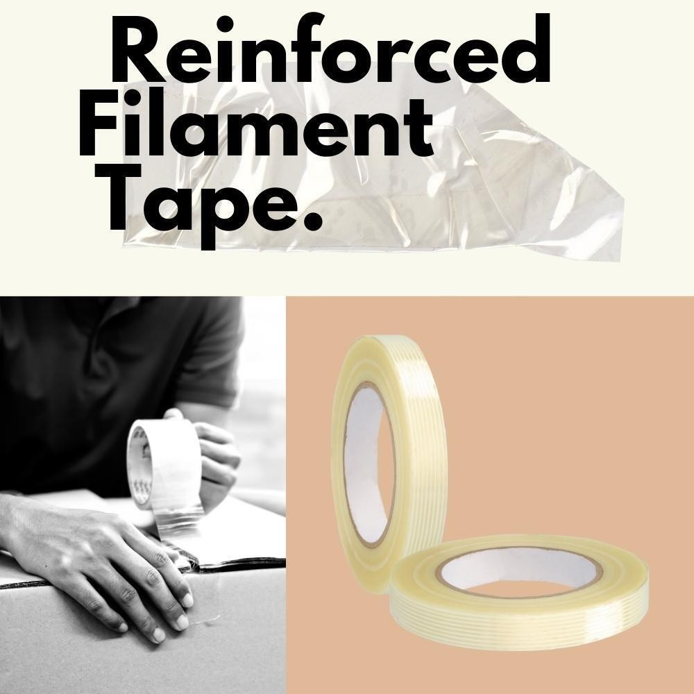 24 Rolls – 4 Mil 3/4″ x 60 Yards Economy Fiberglass Strapping Filament Tape