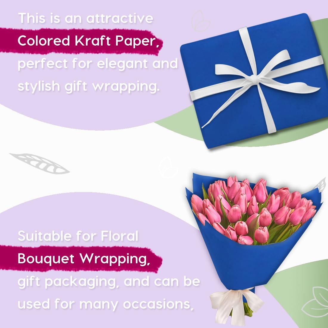 PerkHomy 36 x 1,440 120 Blue Kraft Paper Roll for Craft Bulletin Board