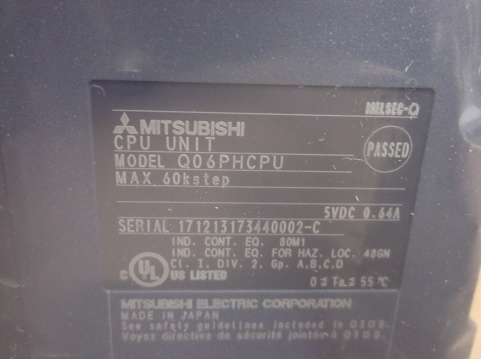 Q06PHCPU Mitsubishi PLC NEW In Box 60K Process CPU Module Card