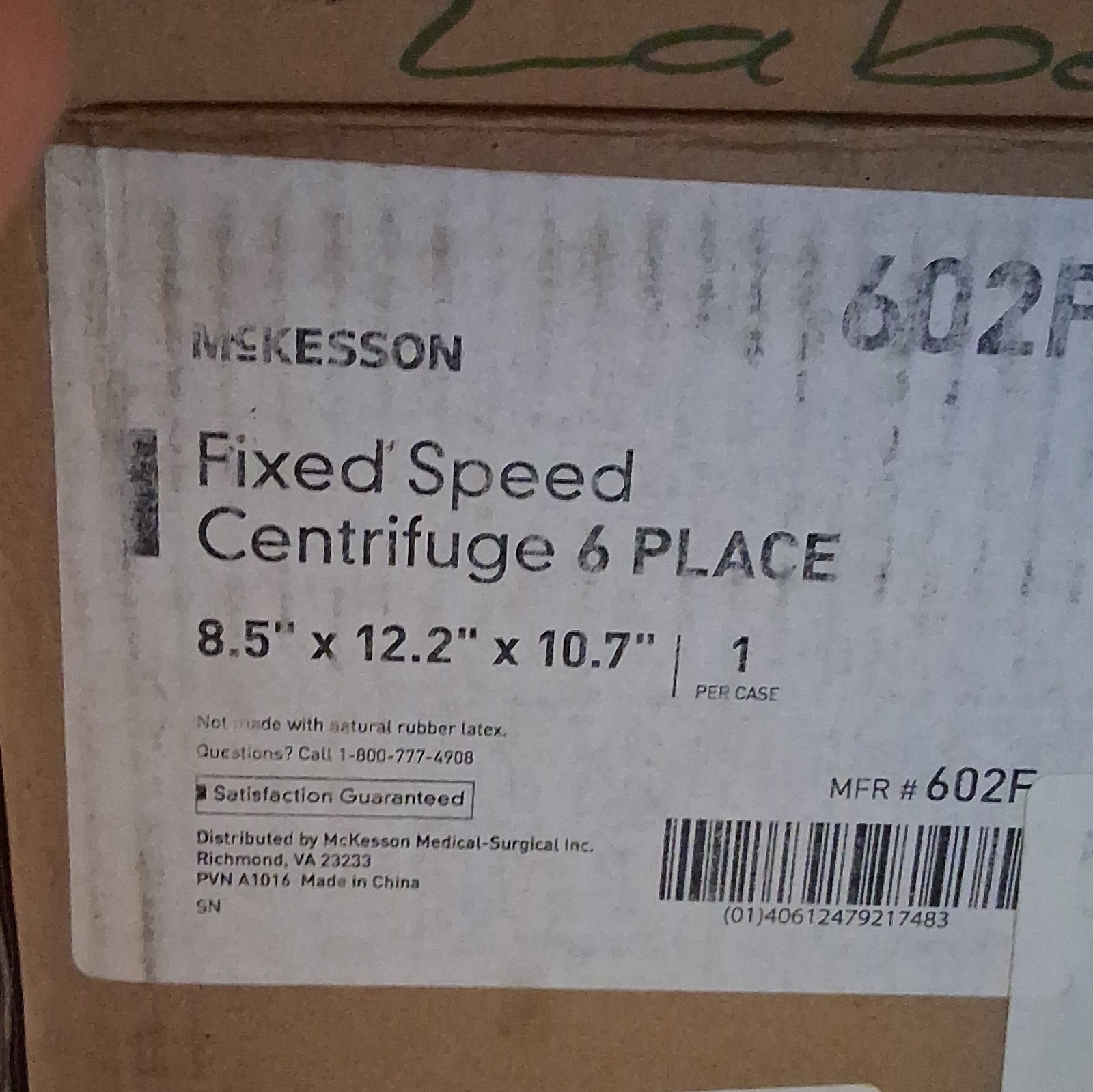 McKesson Fixed Speed Centrifuge Model 602F with Power Supply Tested Working