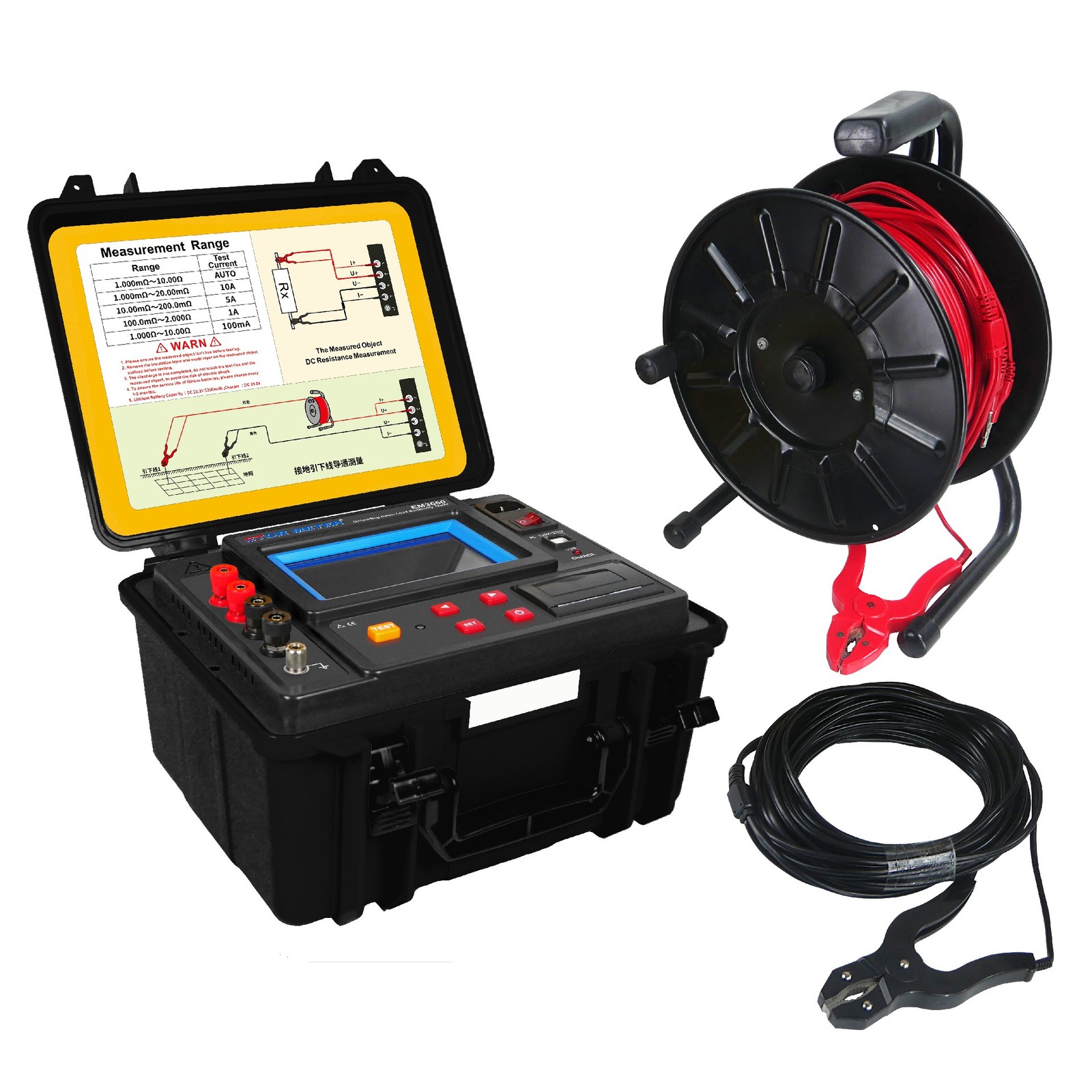 EM3650 Grounding Down Lead Continuity Tester 200.0uΩ ~ 50.00kΩ New ✦KD