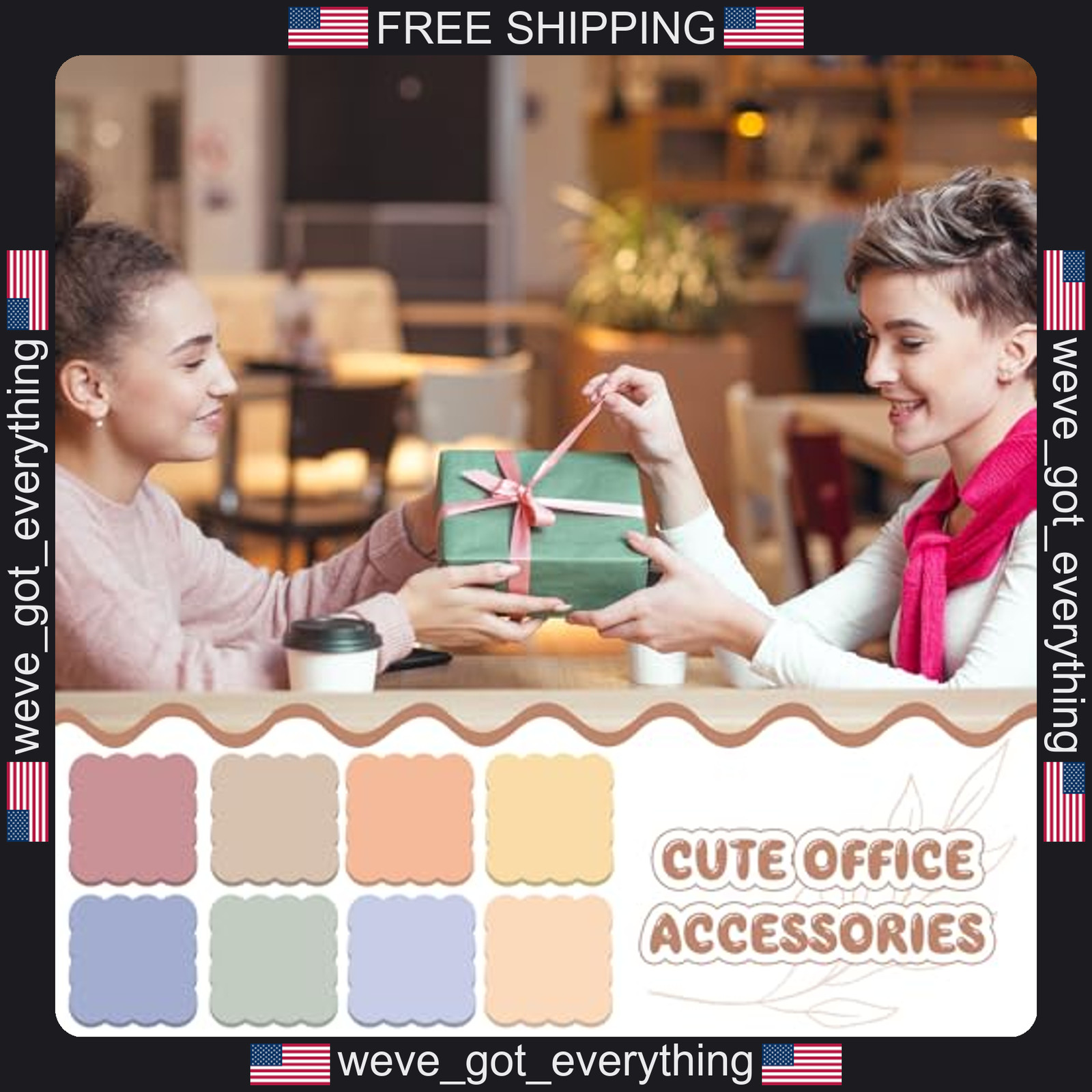 8 Pack Pastel Scalloped Sticky Notes for Reminders and Notes