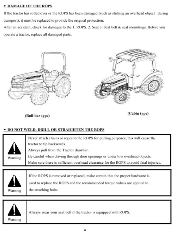 Mahindra 2638 HST / HST CABIN Tractor Operator’s Manual PDF / USB / Printed
