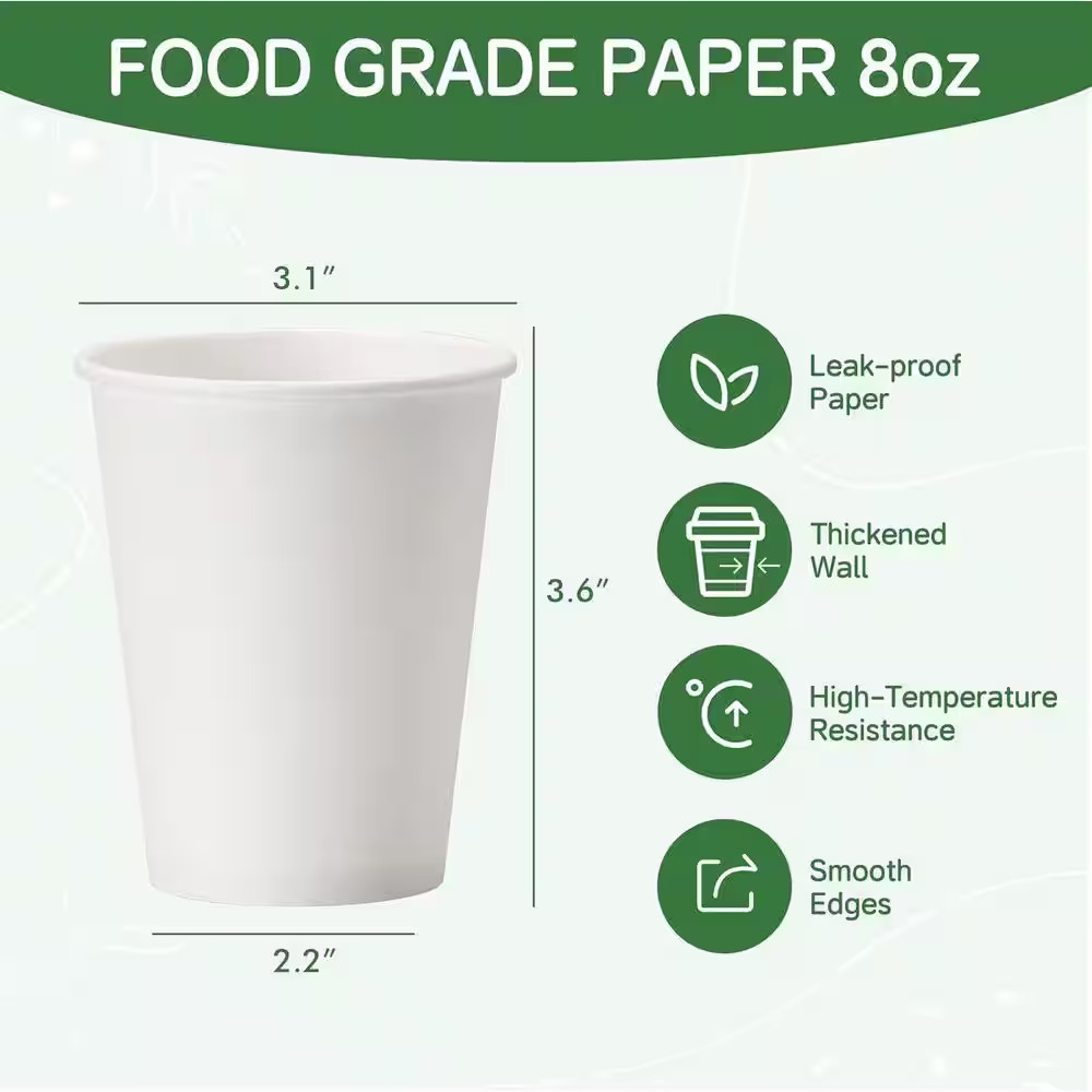 2.2 In. White Disposable Paper Hot Coffee Cups Disposable Tableware 400 per Case