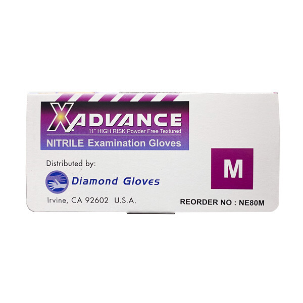 DIAMOND Blue Nitrile Disposable Exam Gloves, 8 Mil, Case of 500 (S-M-L-XL-XXL)