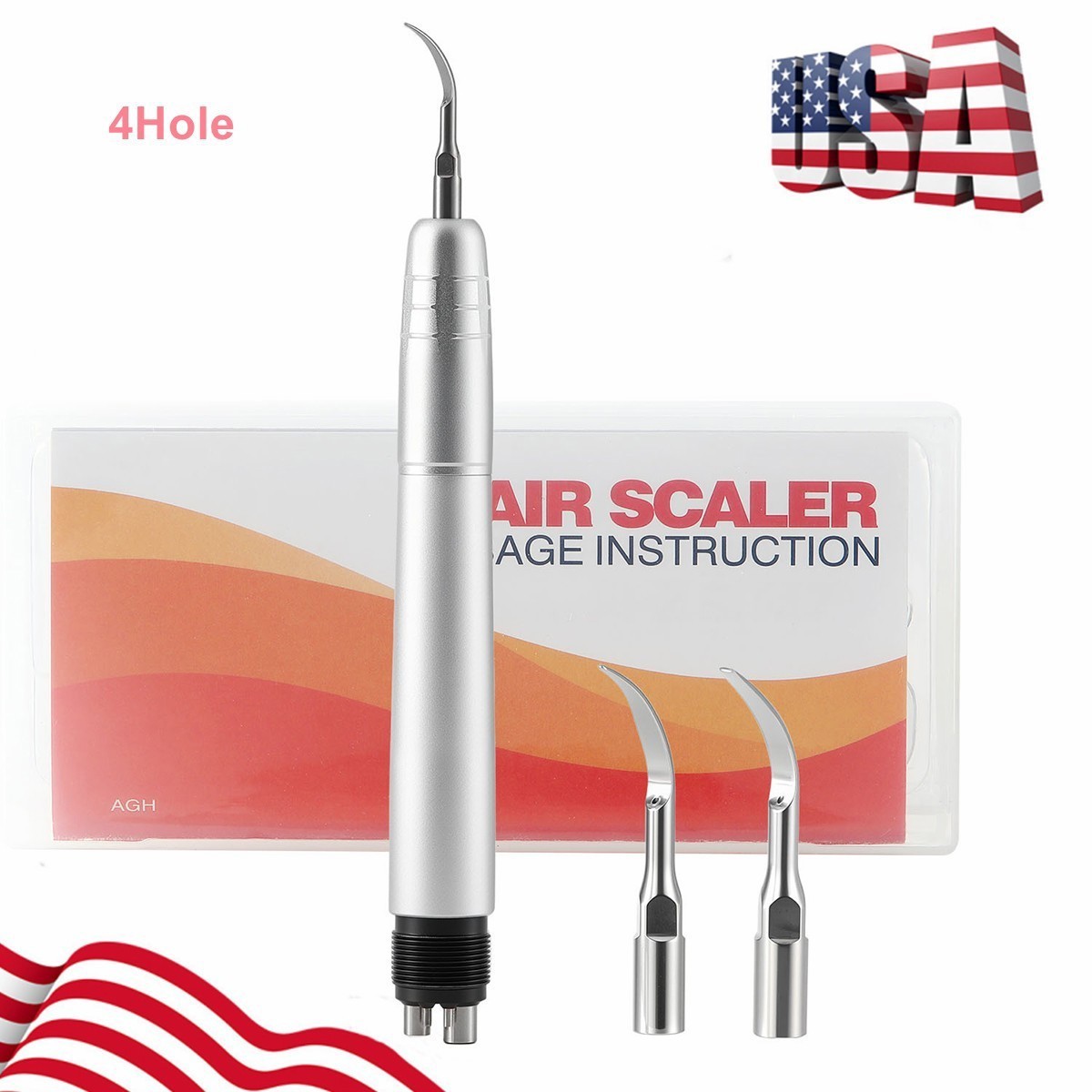 3PCS Super Sonic scaling Dental Piezo Ultrasonic Air Scaler Handpiece 4 Hole