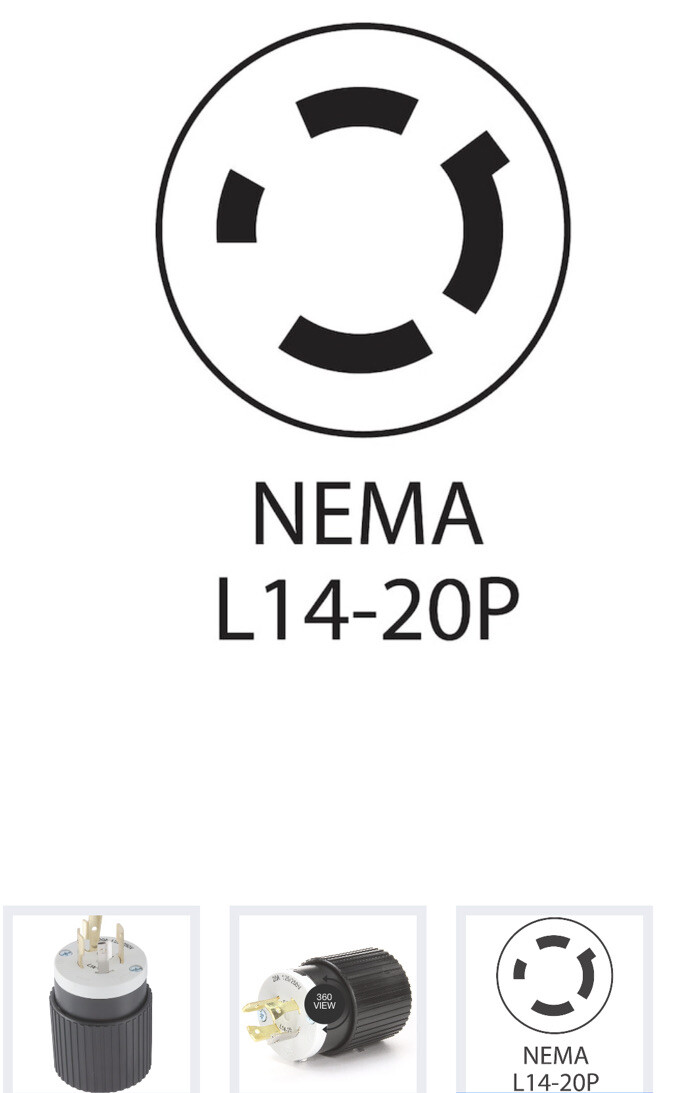 3 Pack NEMA INDUSTRIAL GRADE Locking Plug 20A 125/250V (NEMA L14-20P)