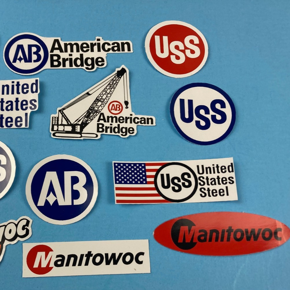 Hardhat Stickers American Bridge United States Steel AB USS Manitowoc Crane