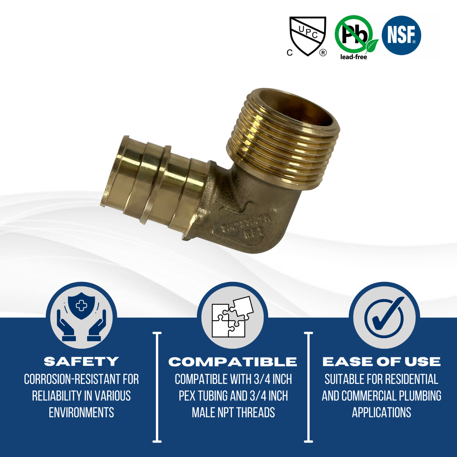 25 Pack XFITTING 3/4″ Pex A x 3/4″ Male Elbow, Expansion MNPT Elbow, Lead Free
