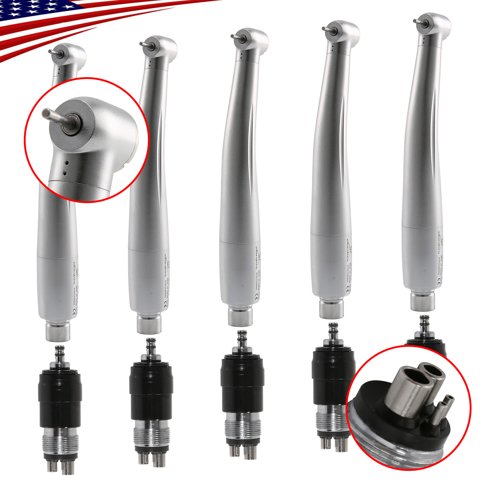 1-10*Dental High Speed Handpiece Standard Head / 4 Hole Coupler Fit NSK YBNK4 mx