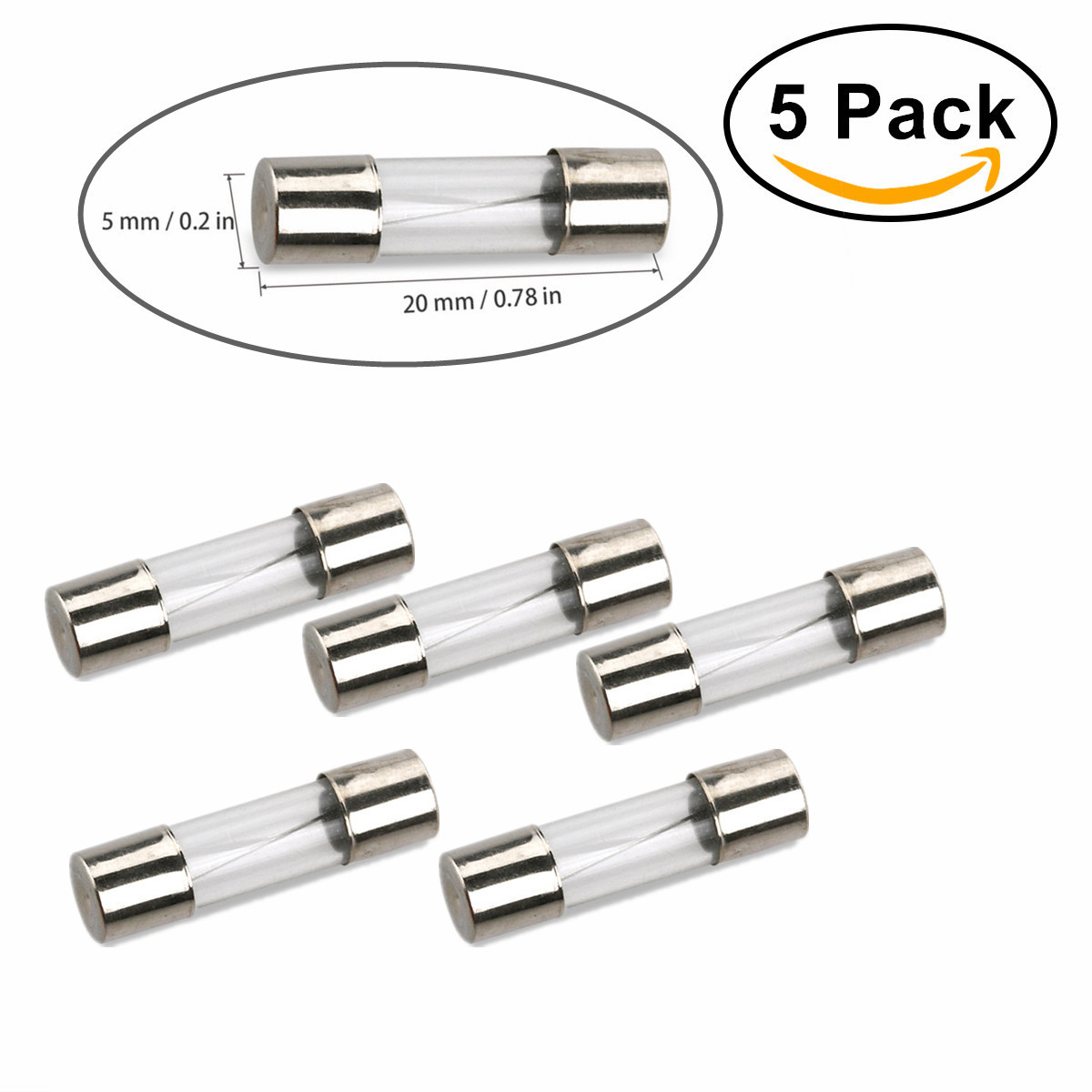 Compstudio 5Pcs F12AL250V 12A FAST Blow Fuse 5x20mm Fast Acting Fuse 250V