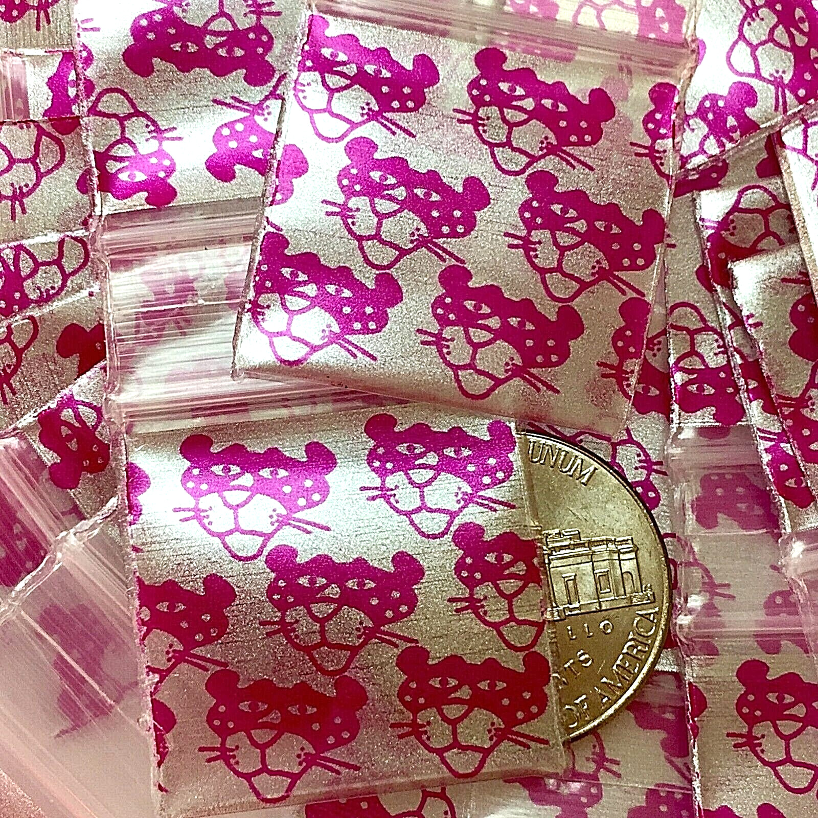 BaggiesSince1987 – 1010 Design Zip Bags METALLIC PRINT 1 X 1 CHOOSE, READ DETAIL