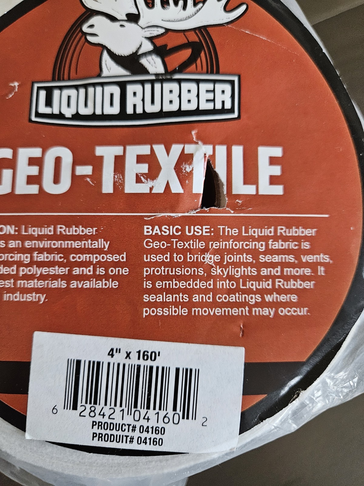 Liquid Rubber 04160-LR Geo-Textile Fix Leaks Repair and Restore 4″ x 160′ New