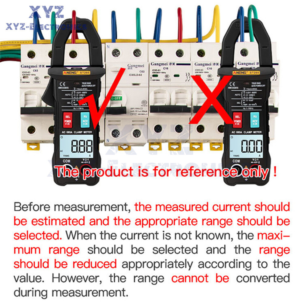 ANENG Digital Clamp Meter 6000 Count Multimeter NVC Amp AC DC Volt Current Test