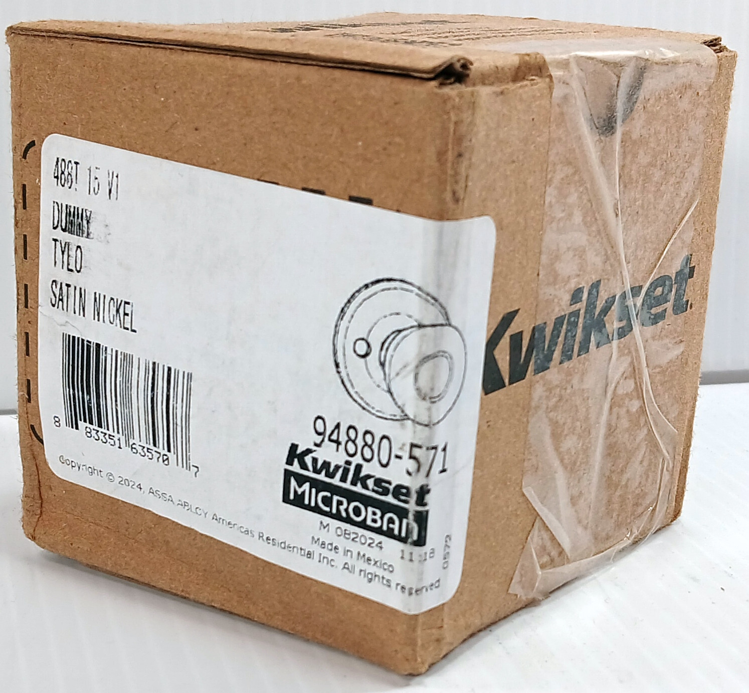 1 NEW KWIKSET 94880-571 SATIN NICKEL TYLO DUMMY DOORKNOB NIB ***MAKE OFFER***