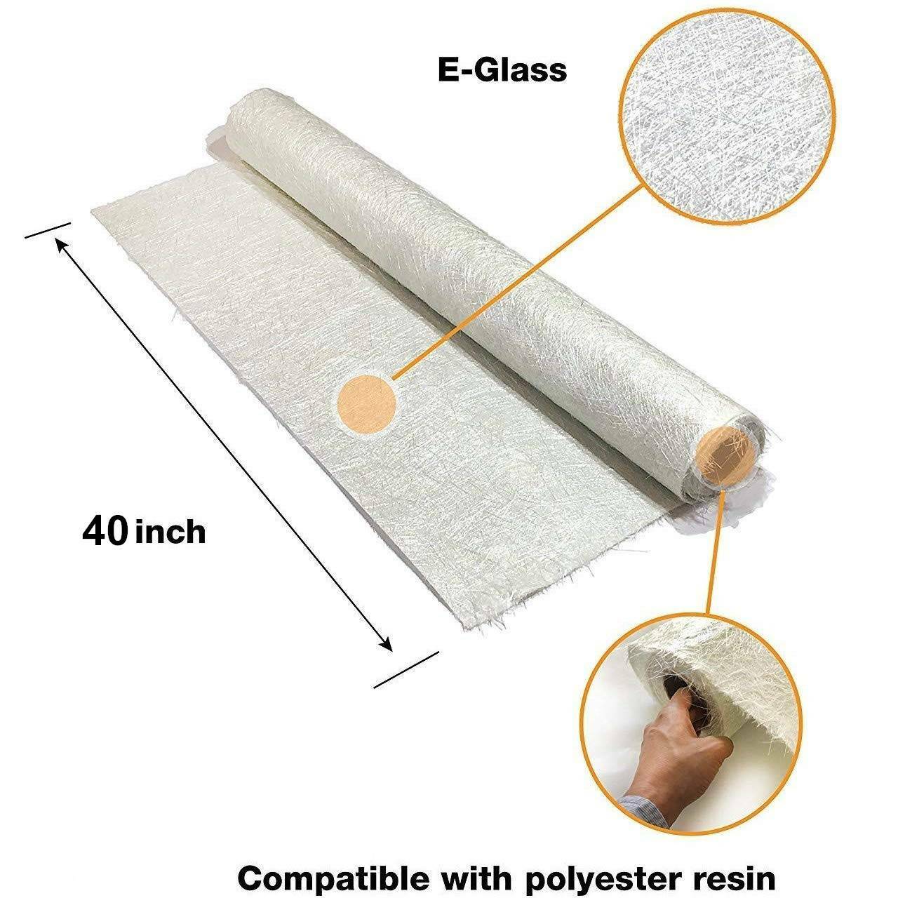 300gsm Glass Wool Chopped Strand Mat Roll 1.5 oz x 41″ Inch 33 FEET LONG 11 YARD