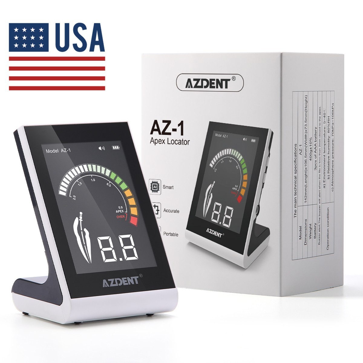 AZDENT Dental Cordless LED 16:1 Endo Motor /Apex Locator /10Pack Rotary Files