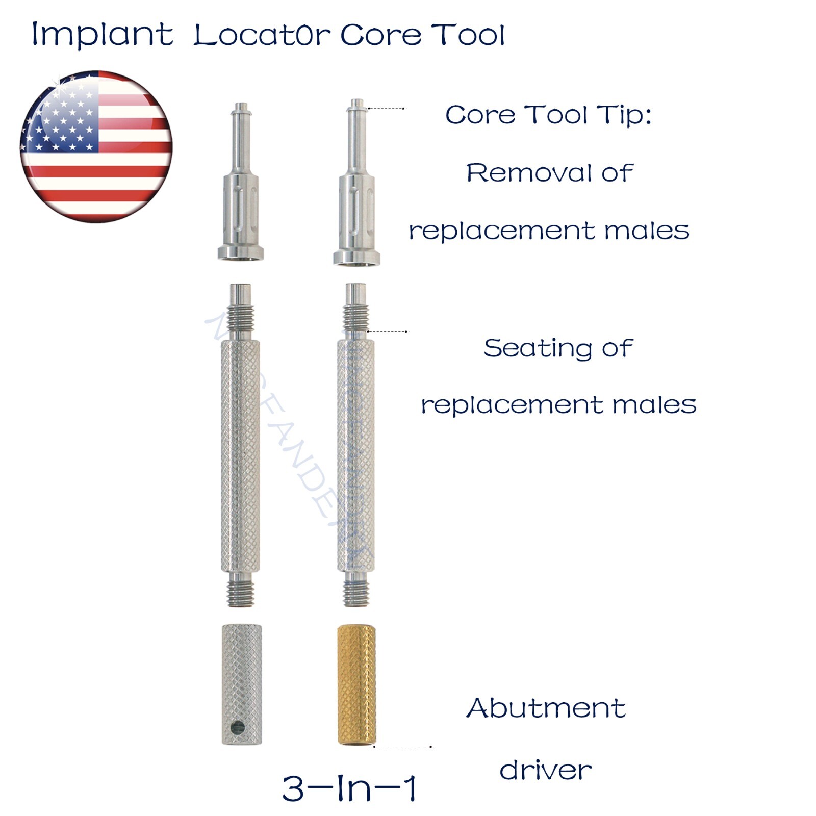 US Locator Tapered Abutment 1-5.0mm height for Zimmer TSV3.5 Mis Adin Implants