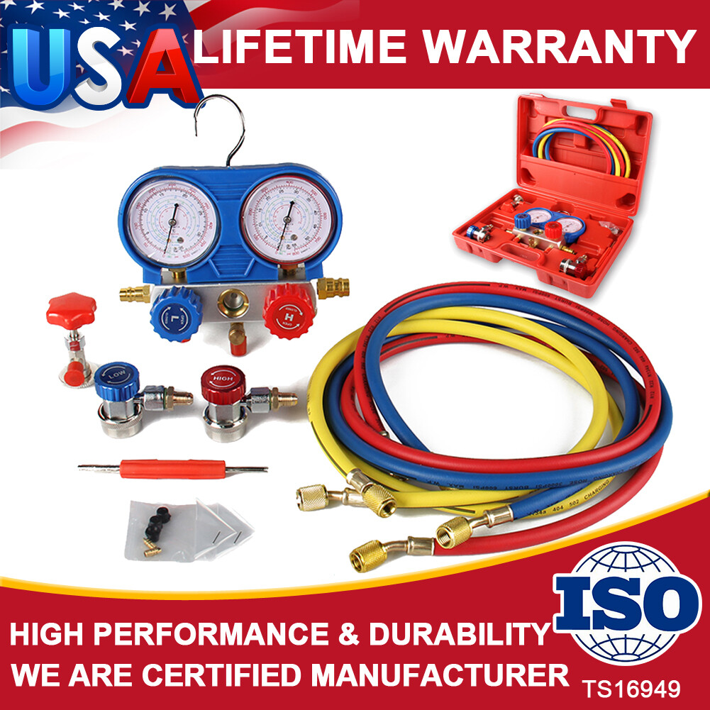 A/C AC Manifold Gauge Set for Car test Kit Manometer Gauge System Refrigeration