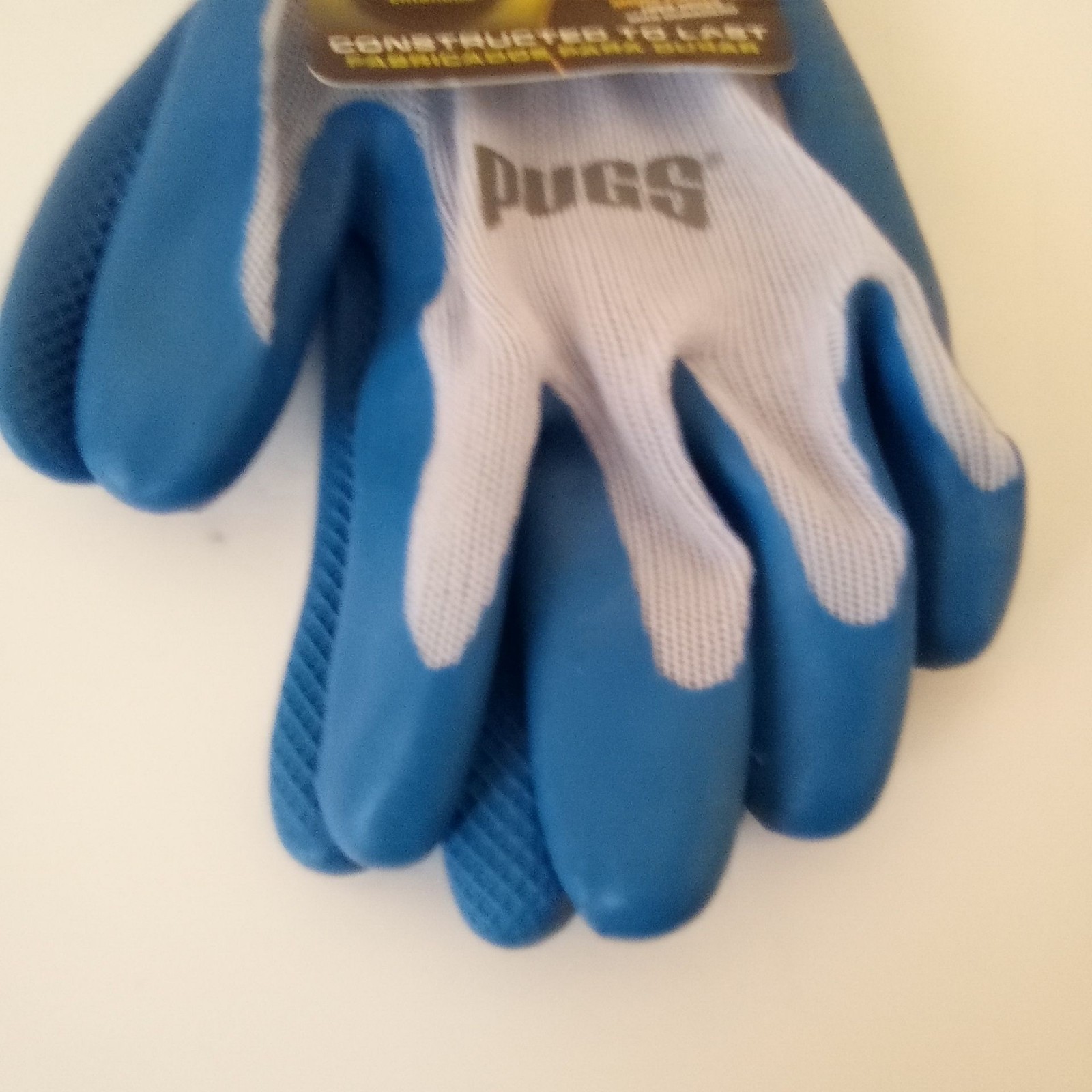 Pugs Ultimate Iron Paws Blue Gray Breathable Texture Rubber Palm Gloves sz L NWT