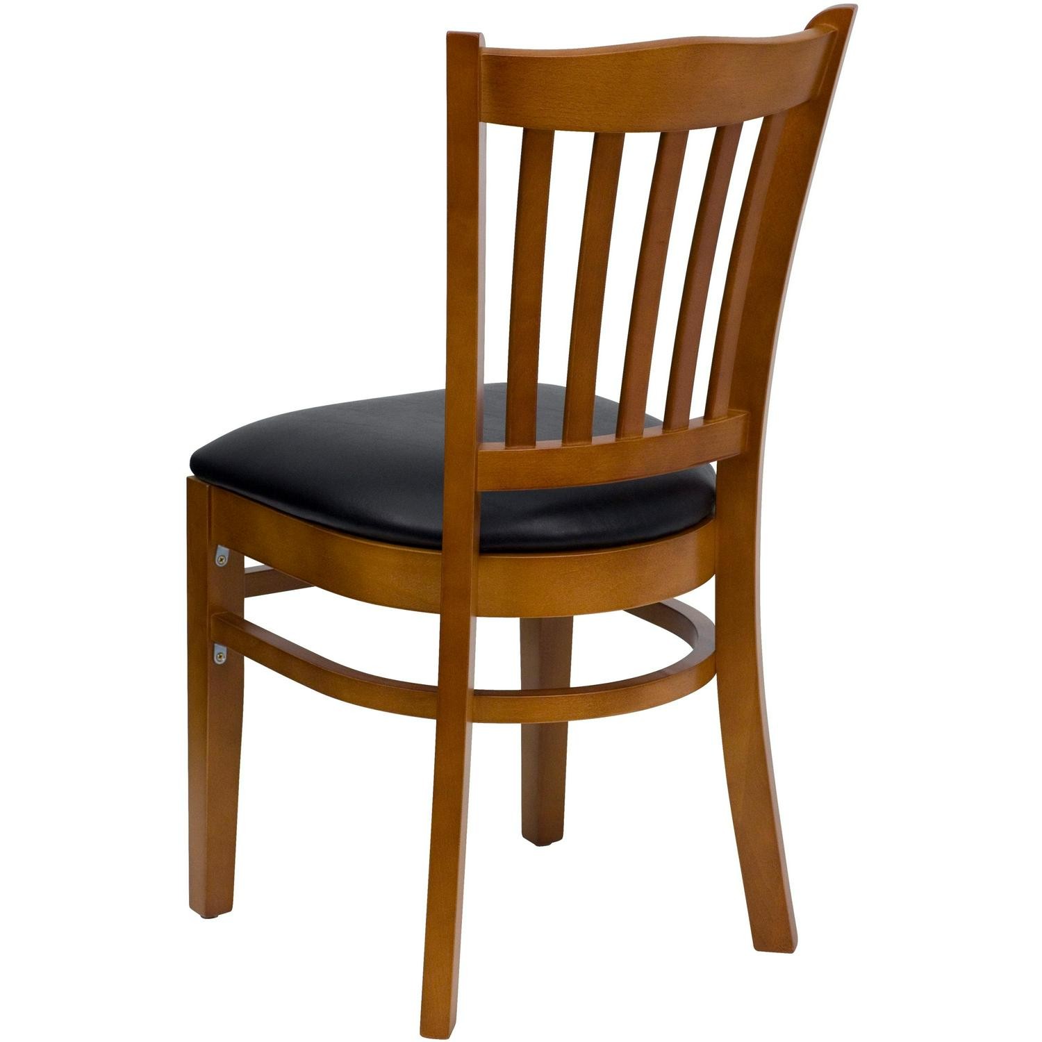 Cherry Hardwood Slat Back Restaurant Chair – 17.5 W X 20.75 D X 34.5 H