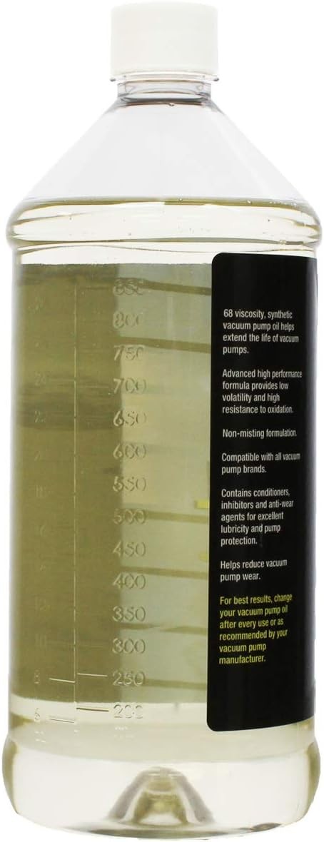 PREMIUM SYNTHETIC VACUUM PUMP OIL 68 Viscosity Non Misting Fluid Bottle