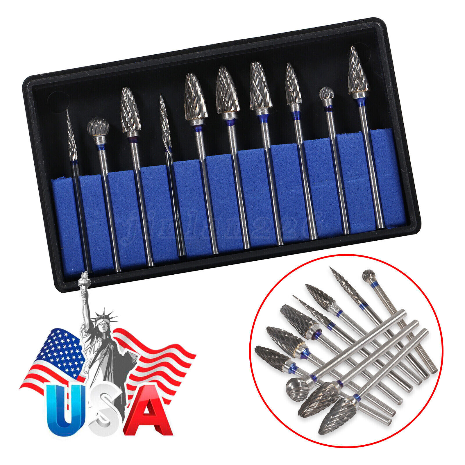 Tungsten Steel Dental Carbide Burs Lab Burrs Tooth Drill 2.35mm Grinder Bits