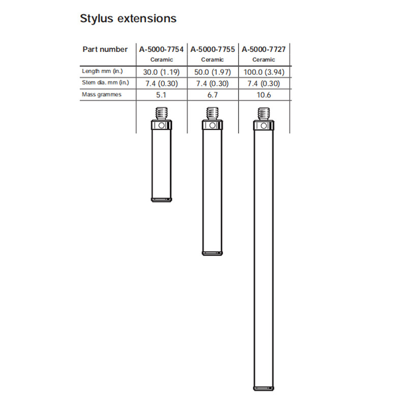 M4 Thread Ceramic Stem 30mm Length CMM Stylus Extension Compatible A-5000-7754
