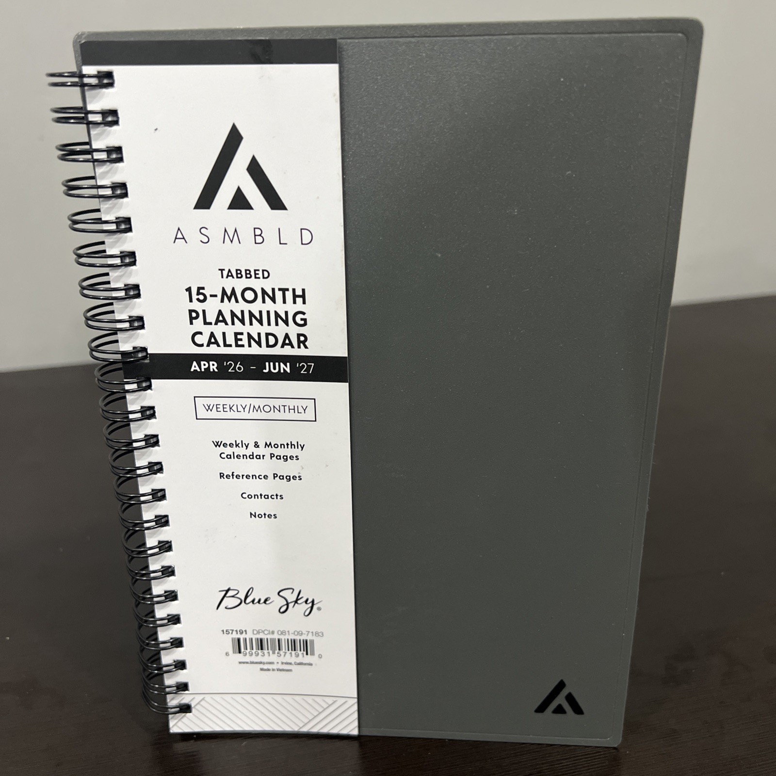 ASMBLD BLUE Sky Tabbed 15-Month Planning Calendar- April 2026 thru June 2027