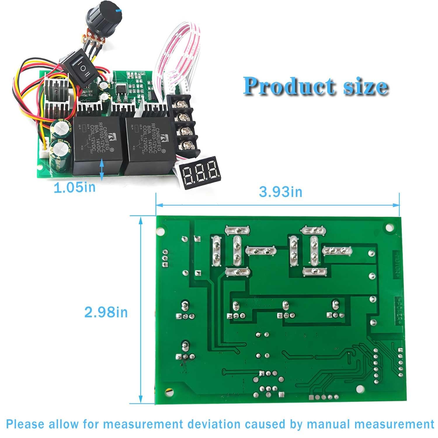 NEWNEWLIU PWM DC Motor Speed Controller,12V/24V/36V/48V/40A LED Display…