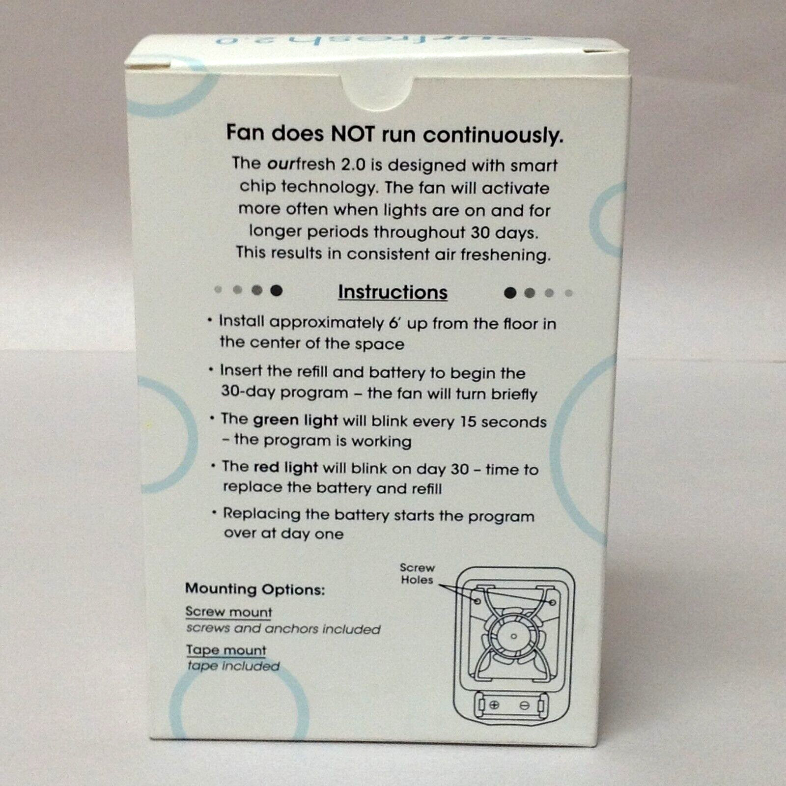 Fresh Products Ourfresh 2.0 Room Air Freshener Dispenser Only, WHITE OFCAB New