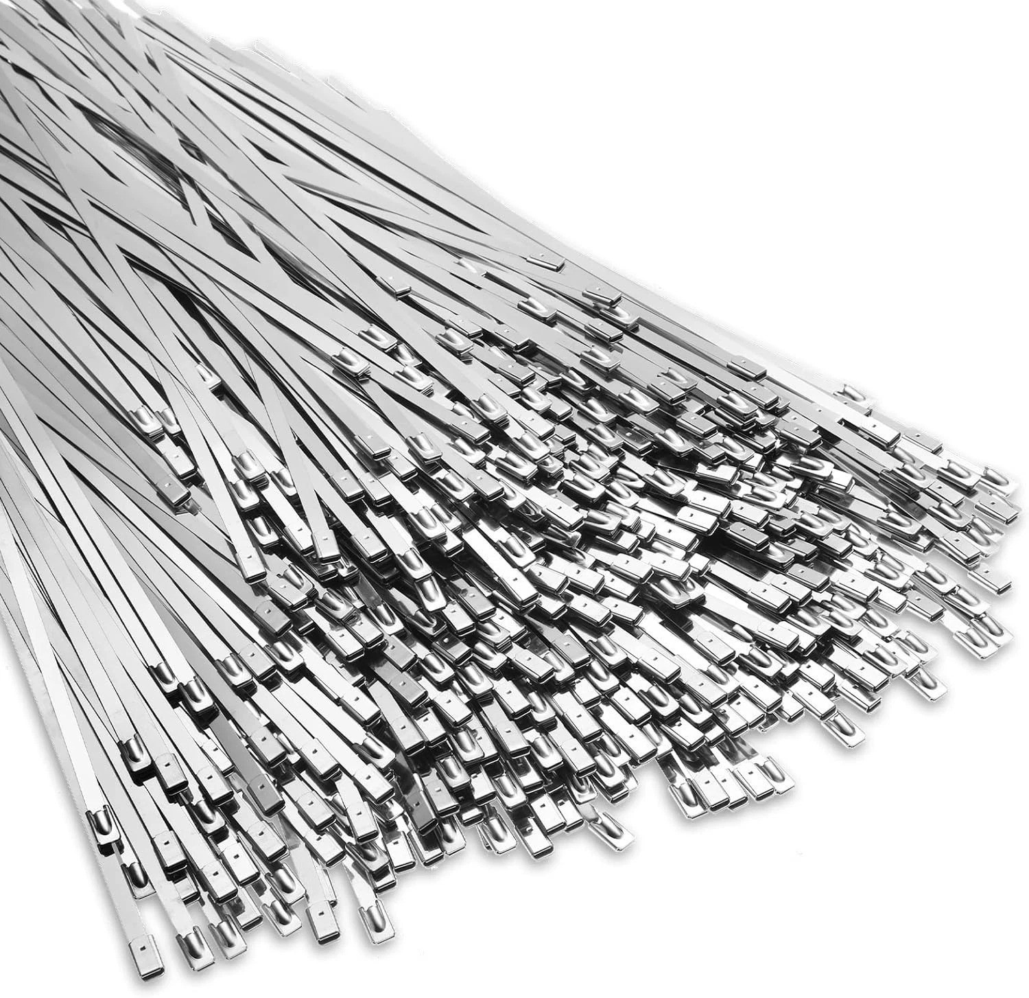 500 Pcs Heavy Duty 304 Stainless Steel Zip Ties, 220 lb Strength for Outdoor Use