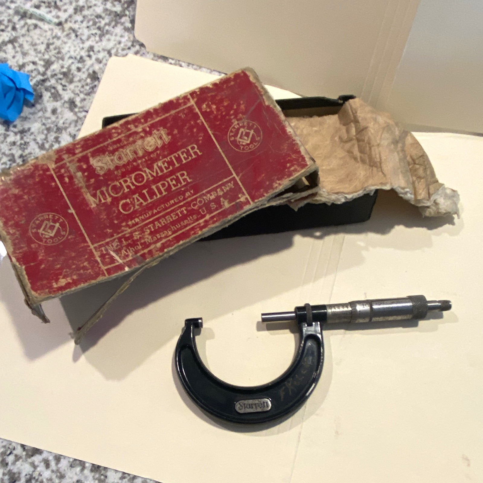 Starrett 230 Outside Micrometer 0-1 in Mechanical 0.001 in Resolution w/ Box