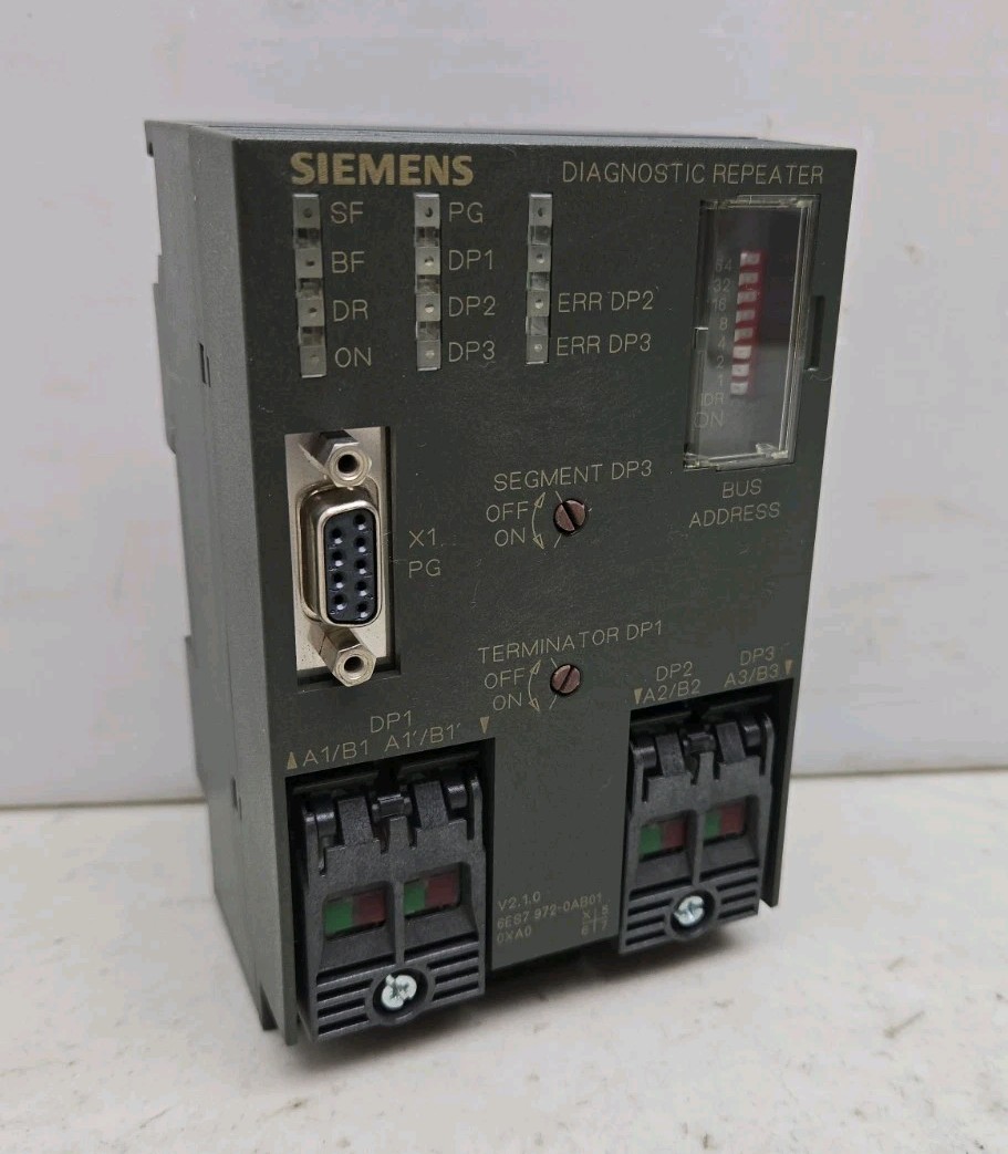Siemens 6ES7972-0AB01-0XA0 SIMATIC S7 PROFIBUS DP Diagnostic Repeater RS485 24V