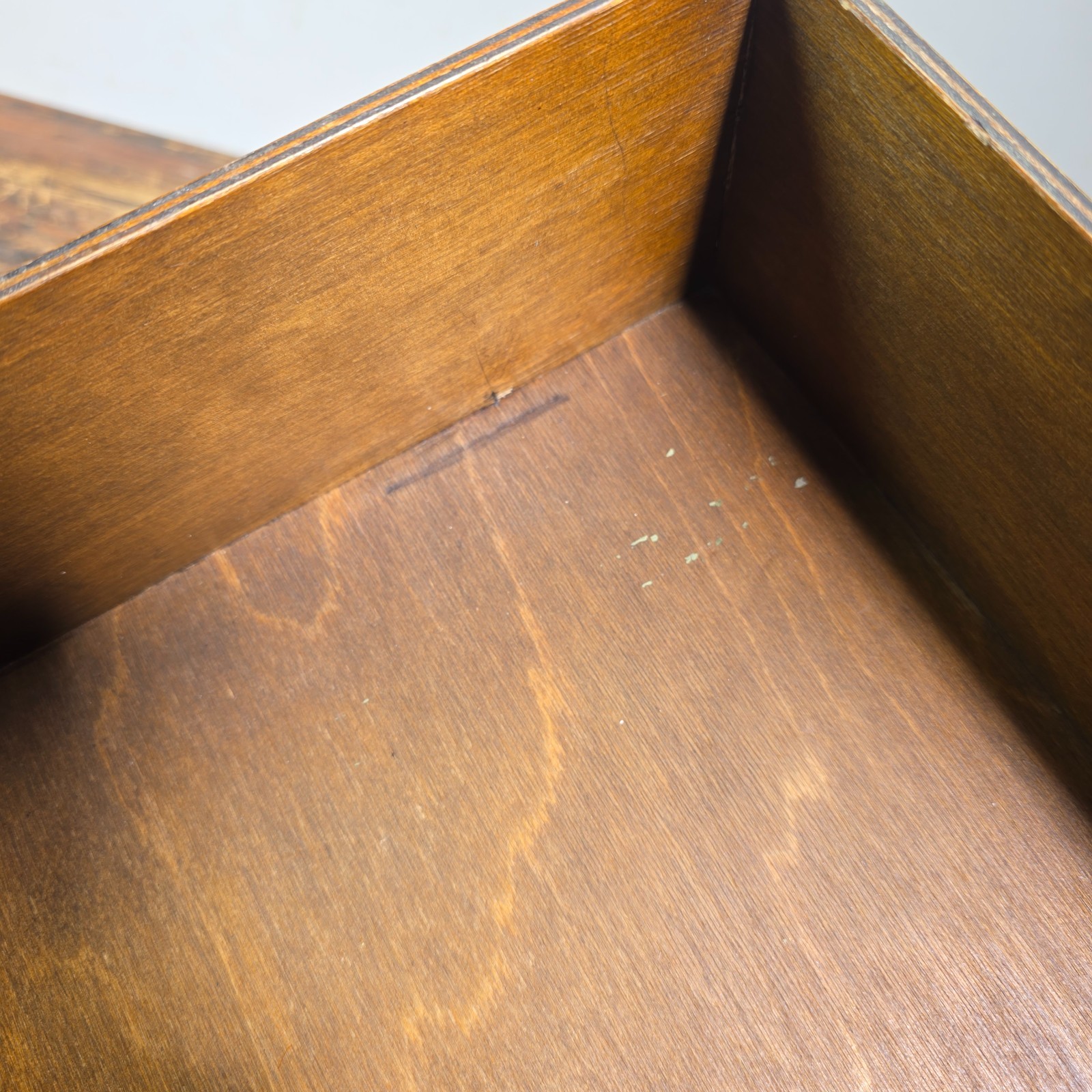 Vintage Walnut Deep Desk Tray / Document Organizer (1950s-1960s) 4.25″H