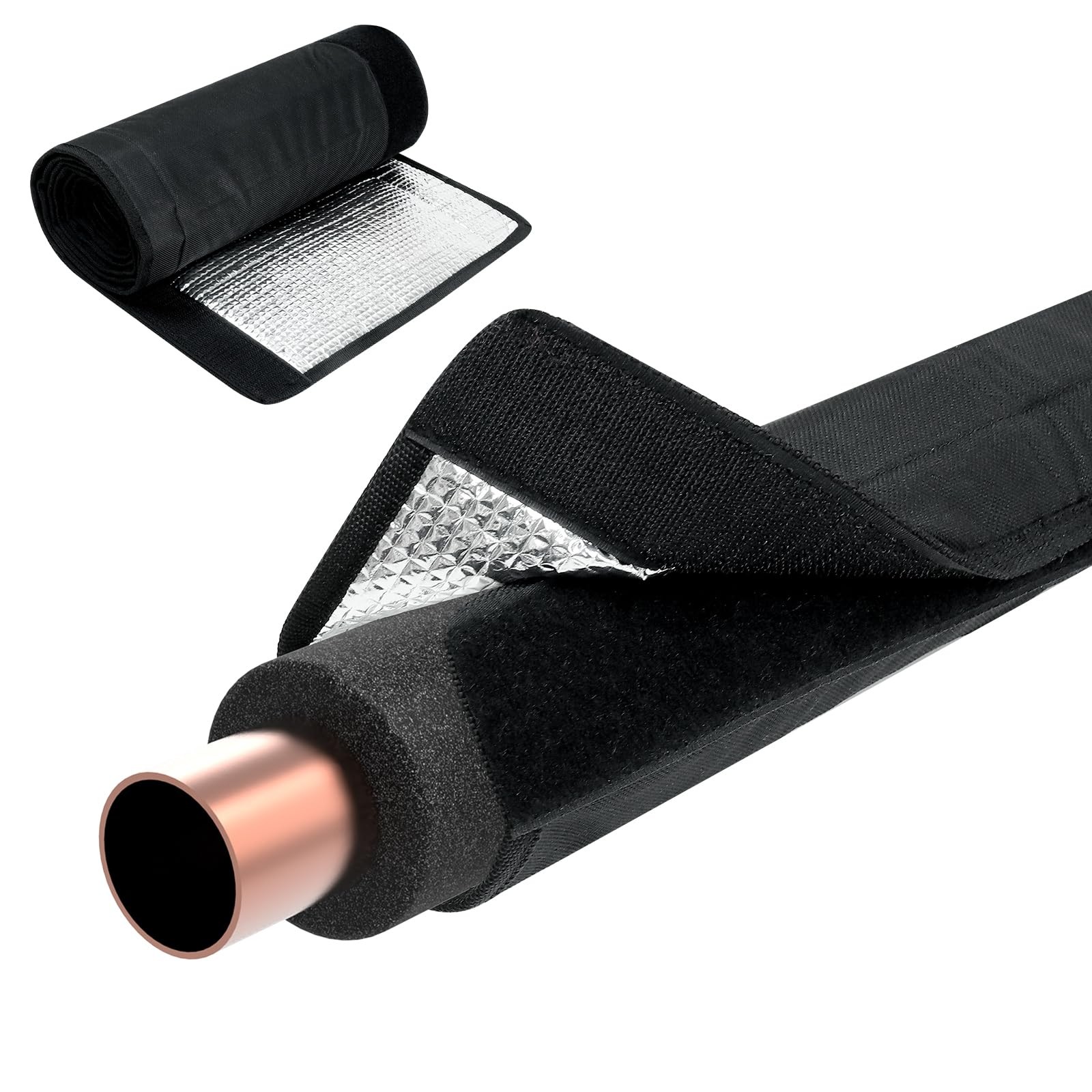 3 Layers HVAC Copper Pipe Insulation Cover, 78 x 11.8 Inch Flexible Pipe Insu…