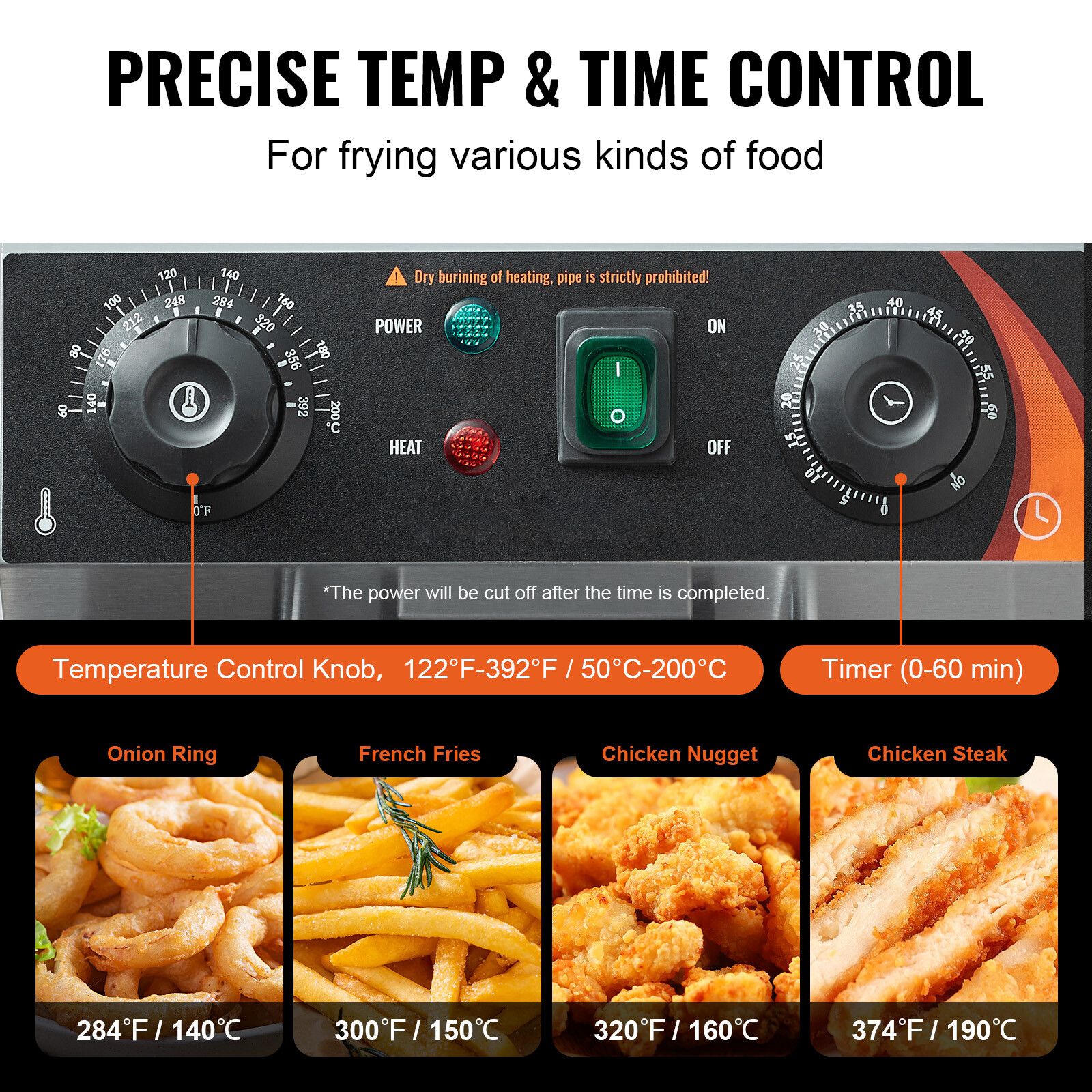 VEVOR 22L Electric Deep Fryer Dual Tank Commercial XL Fry Basket 3000 W