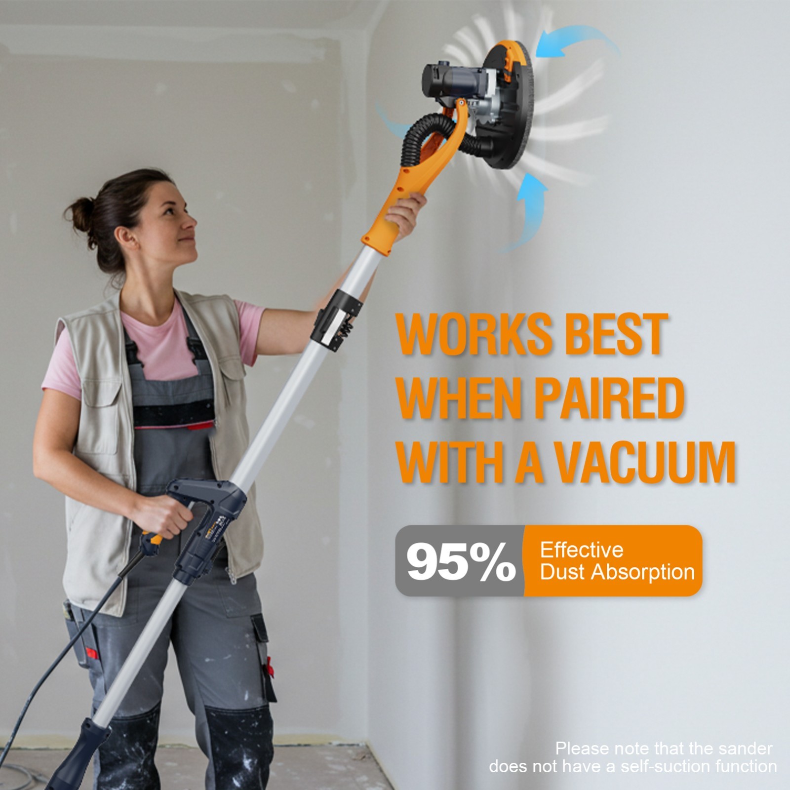 MAXXT Drywall Sander 5 Speed Foldable 800-1700RPM 6 Sandpapers Bag AUS Plug