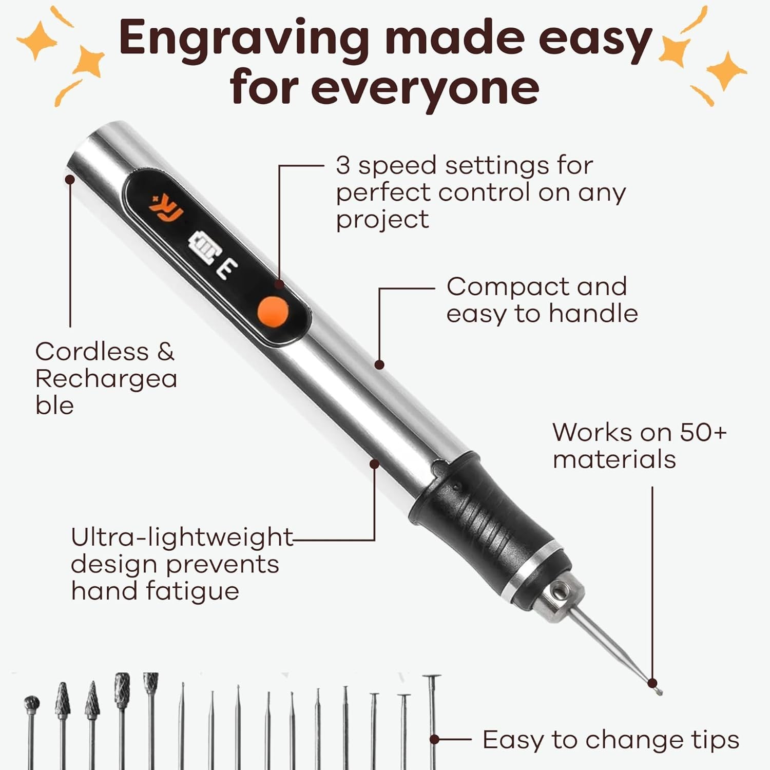 Resparked Customizer Engraving Pen Ultimate Cordless Portable Tool for Artists &