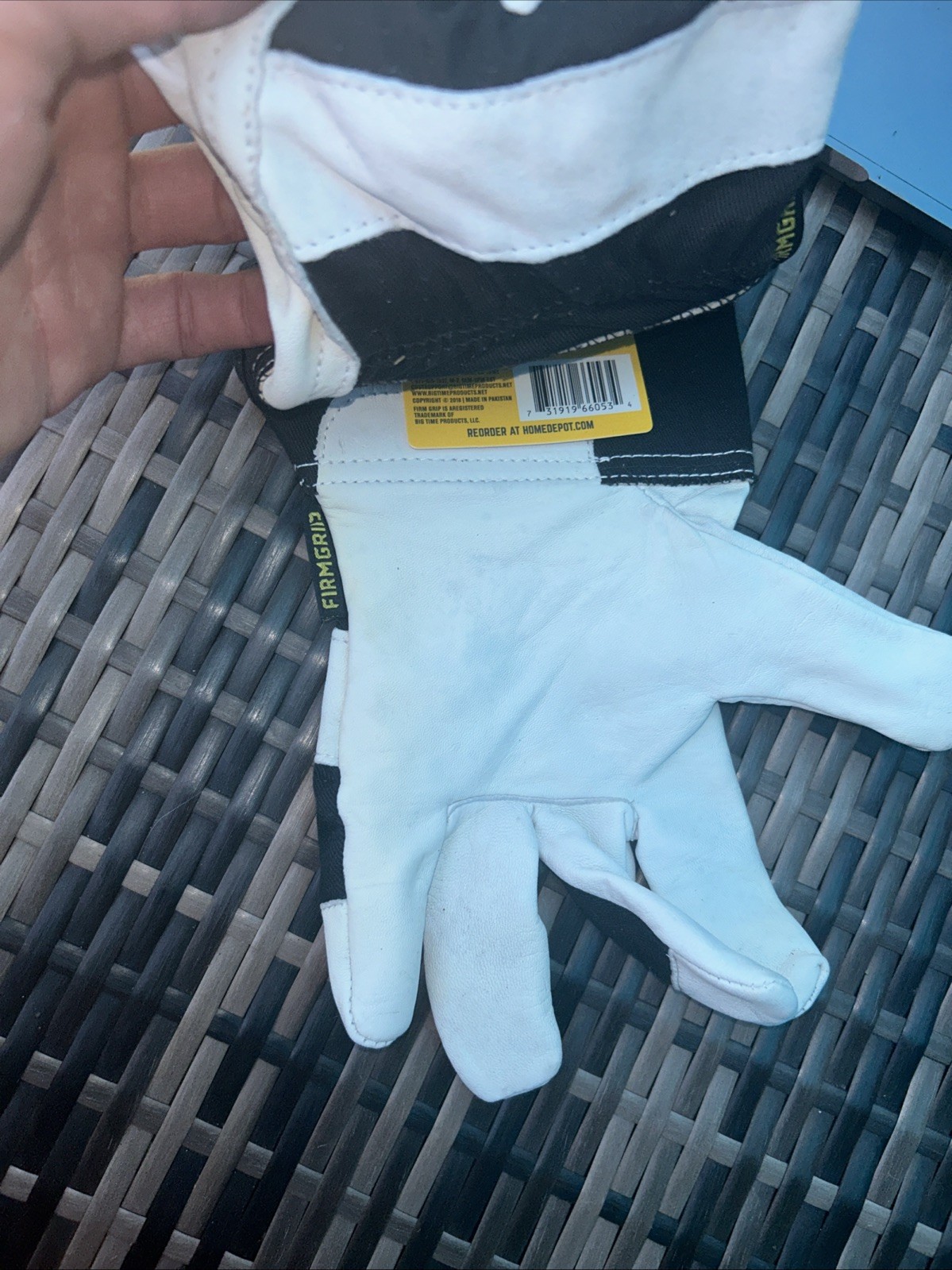 Firm Grip Goatskin Leather Palm Tough Working Gloves Sz Large