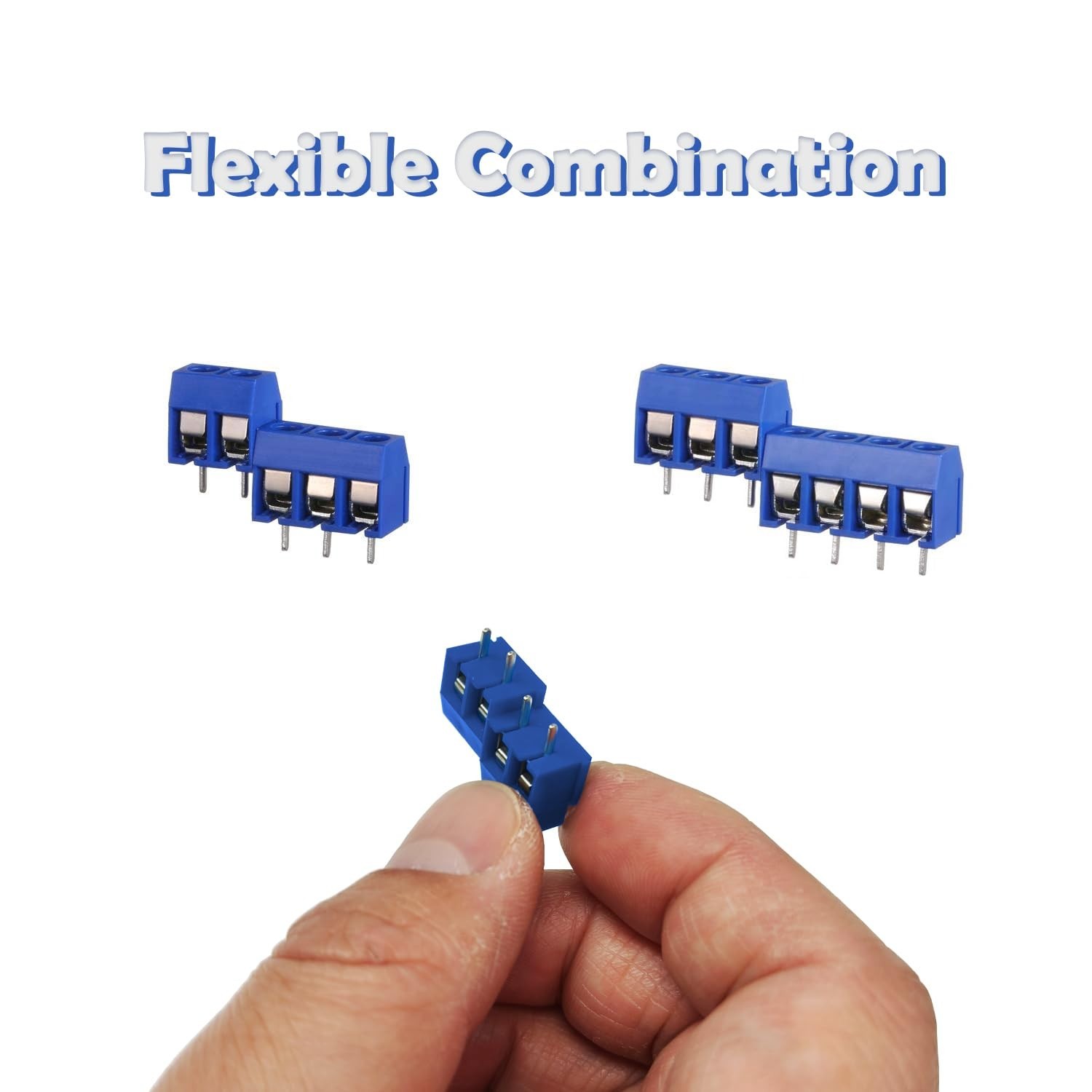 72PCS 5mm/0.2inch Pitch PCB Mount Screw Terminal Block Connector 2Pin 3Pin 4P…