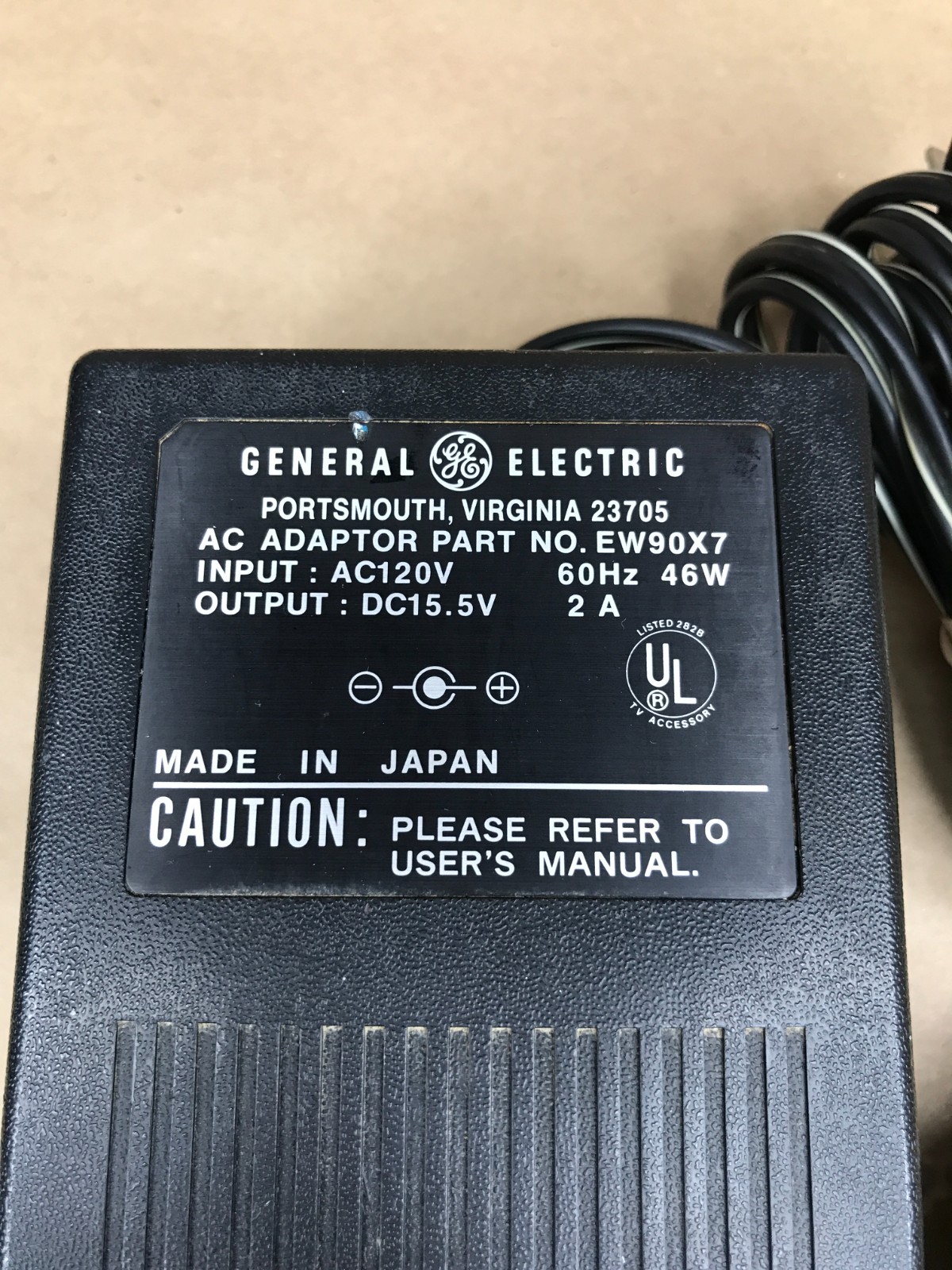 General Electric Power Supply Part Number EW90X7 15.5 Volts DC 2A – 4CM3326X